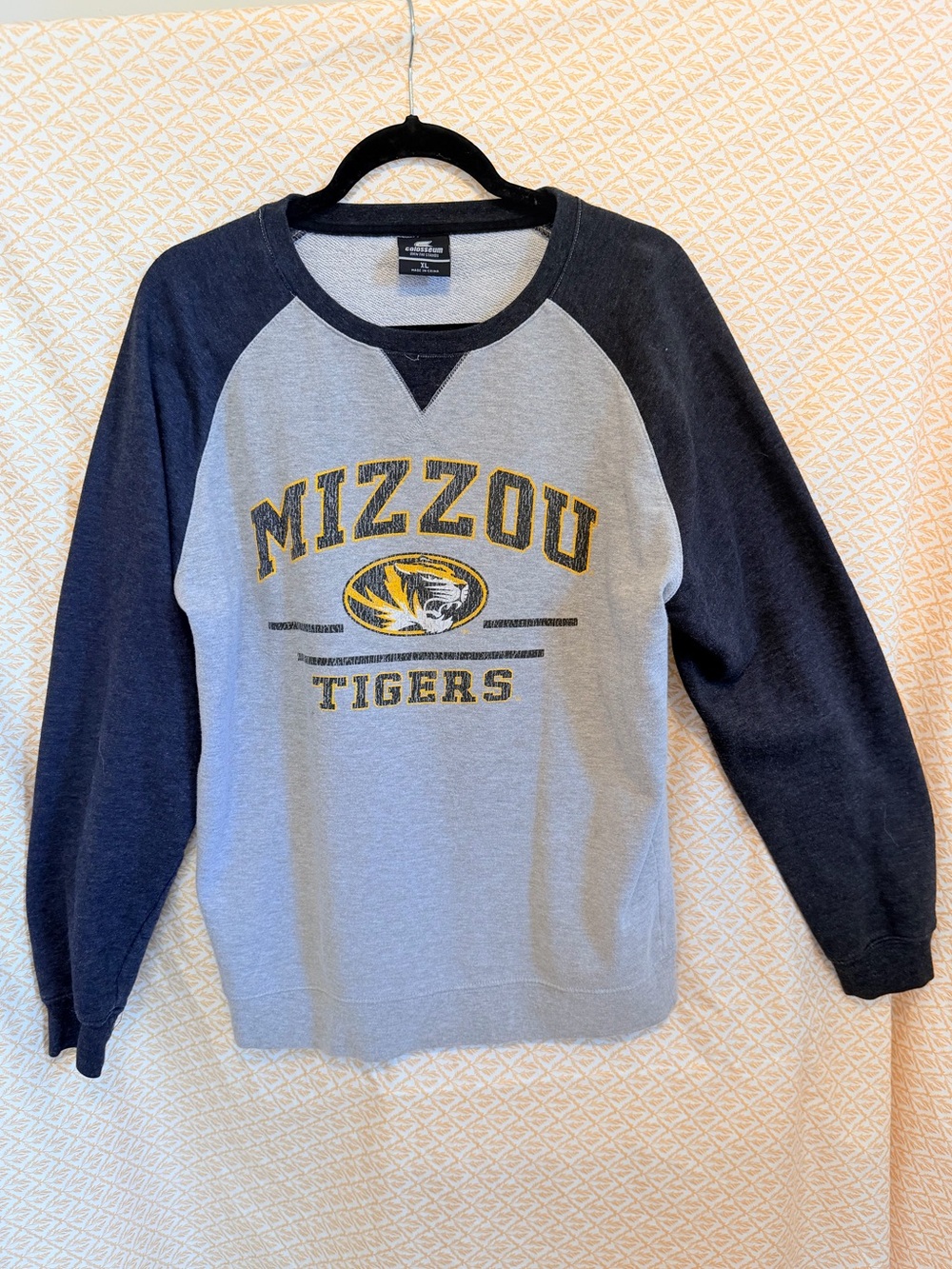 Mizzou Grey & Black Crewneck with Yellow Accents